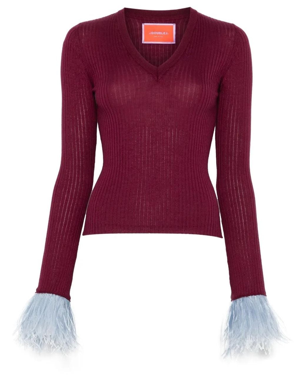 Pull En Maille Nervuré LaDoubleJ en coloris Red