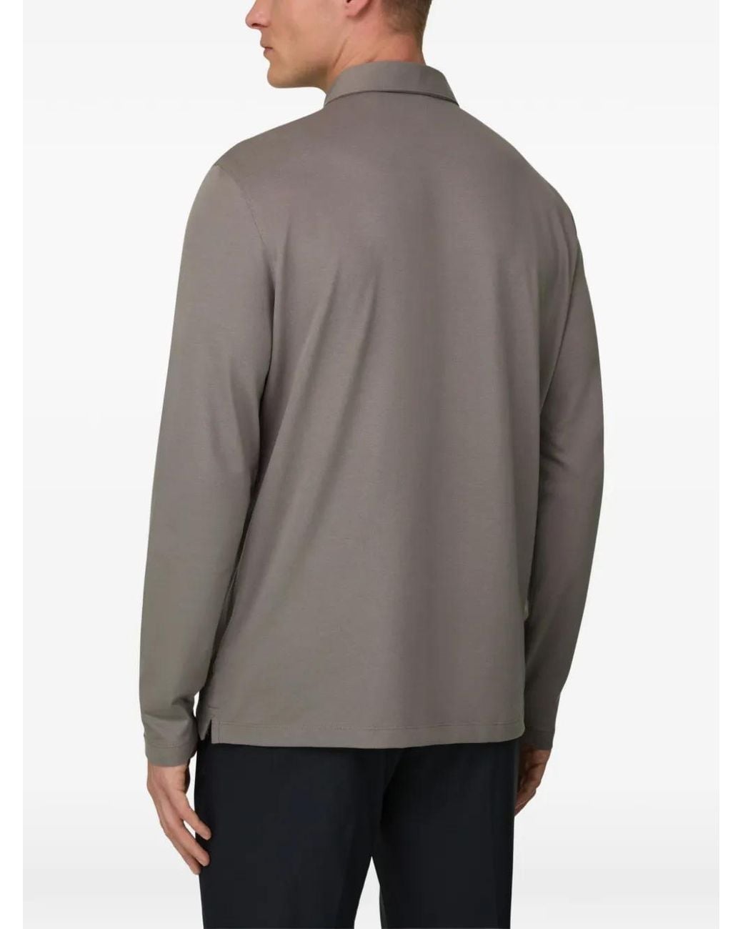 Boggi Gray High-Performance Piqué Polo Shirt With S-Cafè Yarn for men