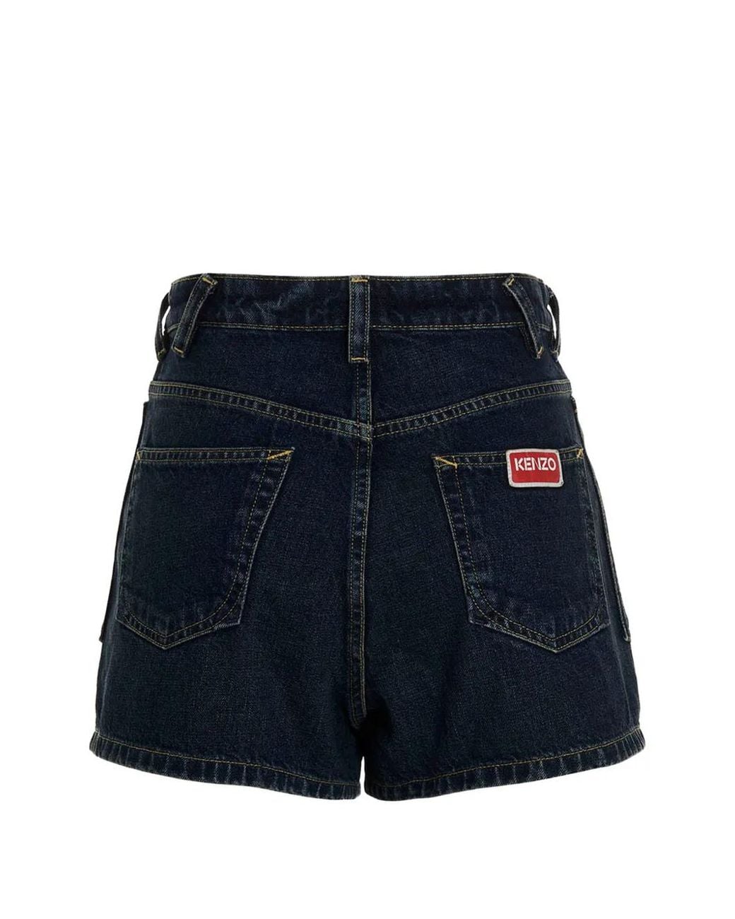 KENZO Blue Logo-Patch Denim Shorts