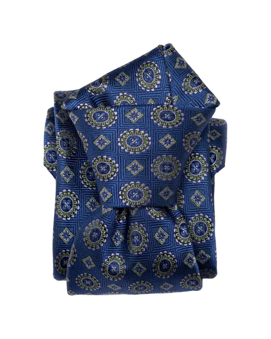Elizabetta Blue Cravate Ercole À Médaillon En Jacquard for men
