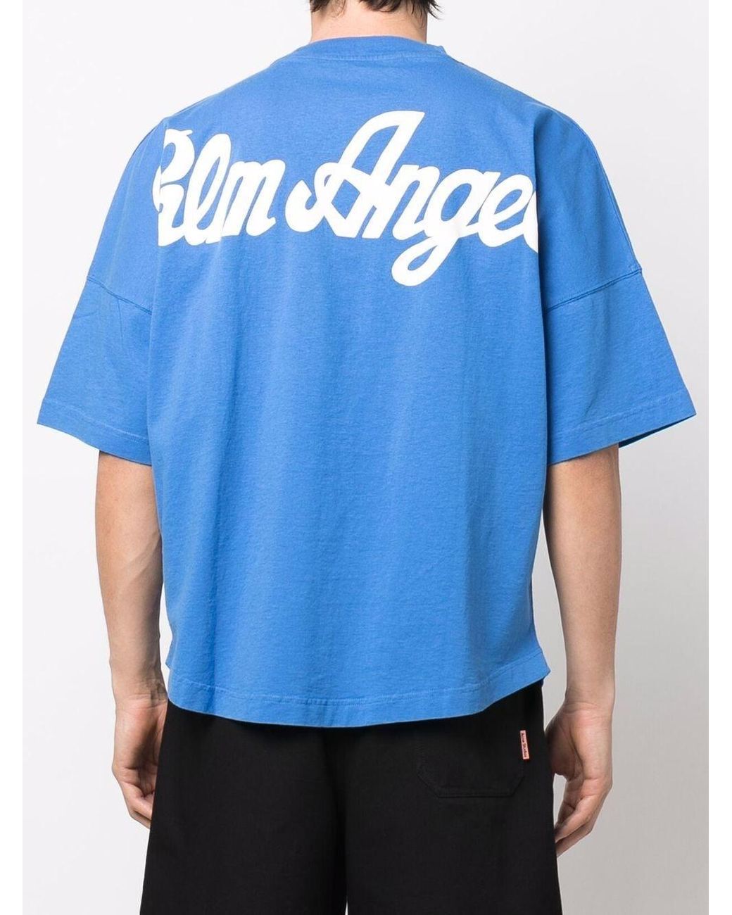 T-shirt Palm Angels Blue size L International in Cotton - 28949709