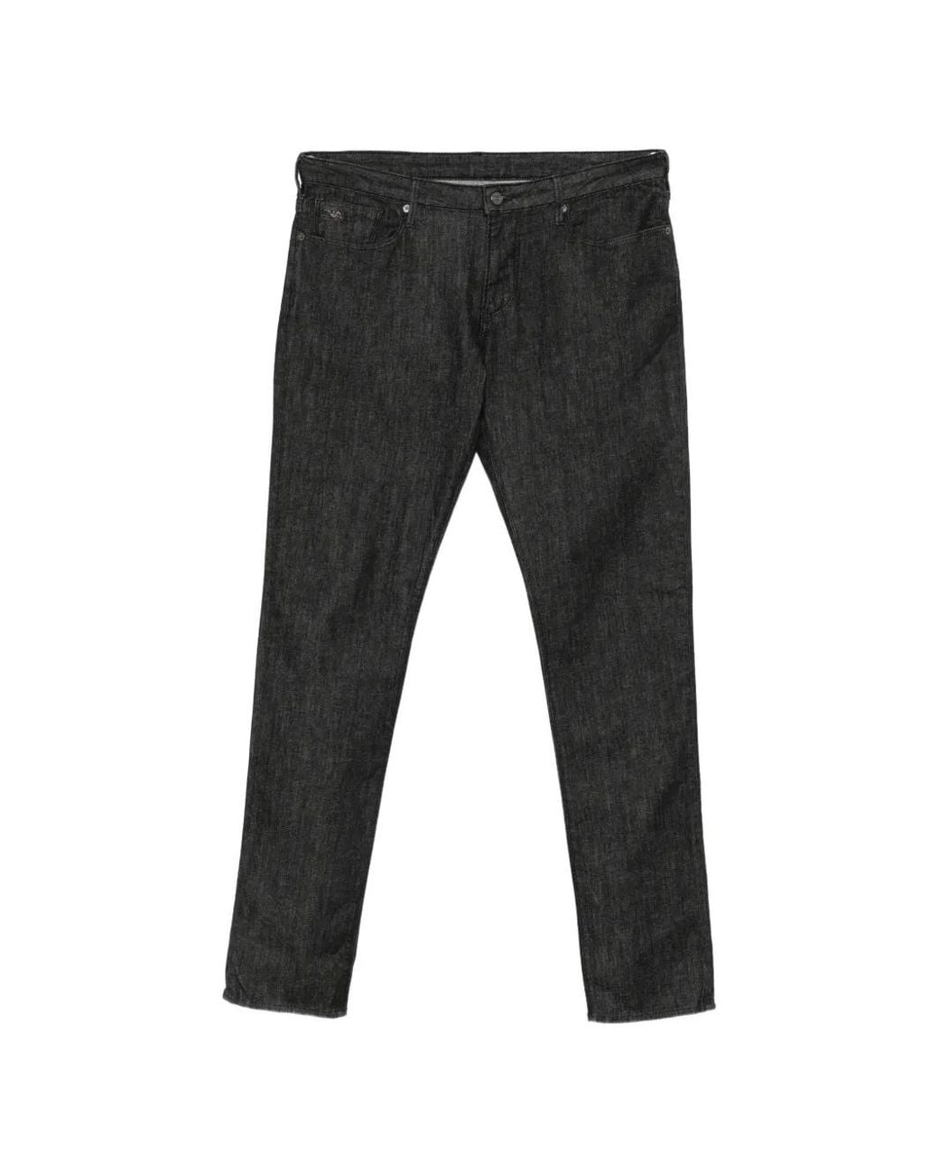 Emporio Armani Black Logo-Plaque Jeans for men