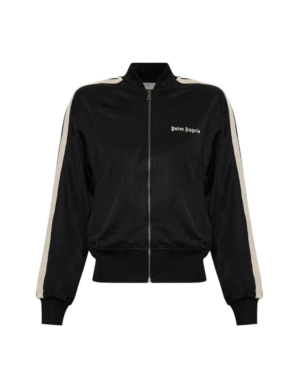 Palm Angels Black Embroidered Logo Side-Stripe Sweatshirt