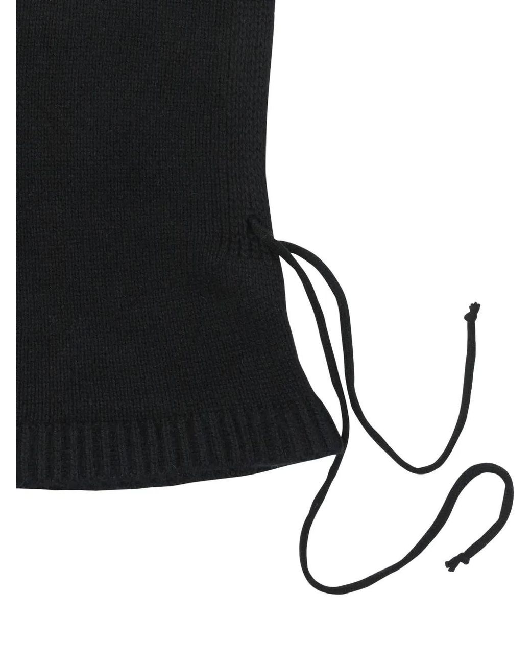 VIETTI MERCHANDISE Black Drawstring Cashmere Balaclava
