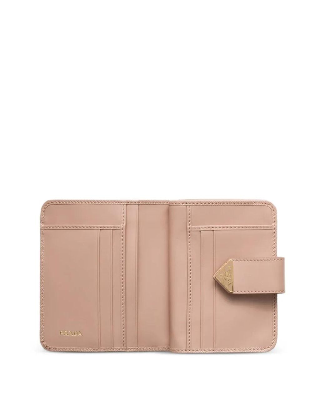 Prada Pink Small Saffiano And Smooth Leather Wallet