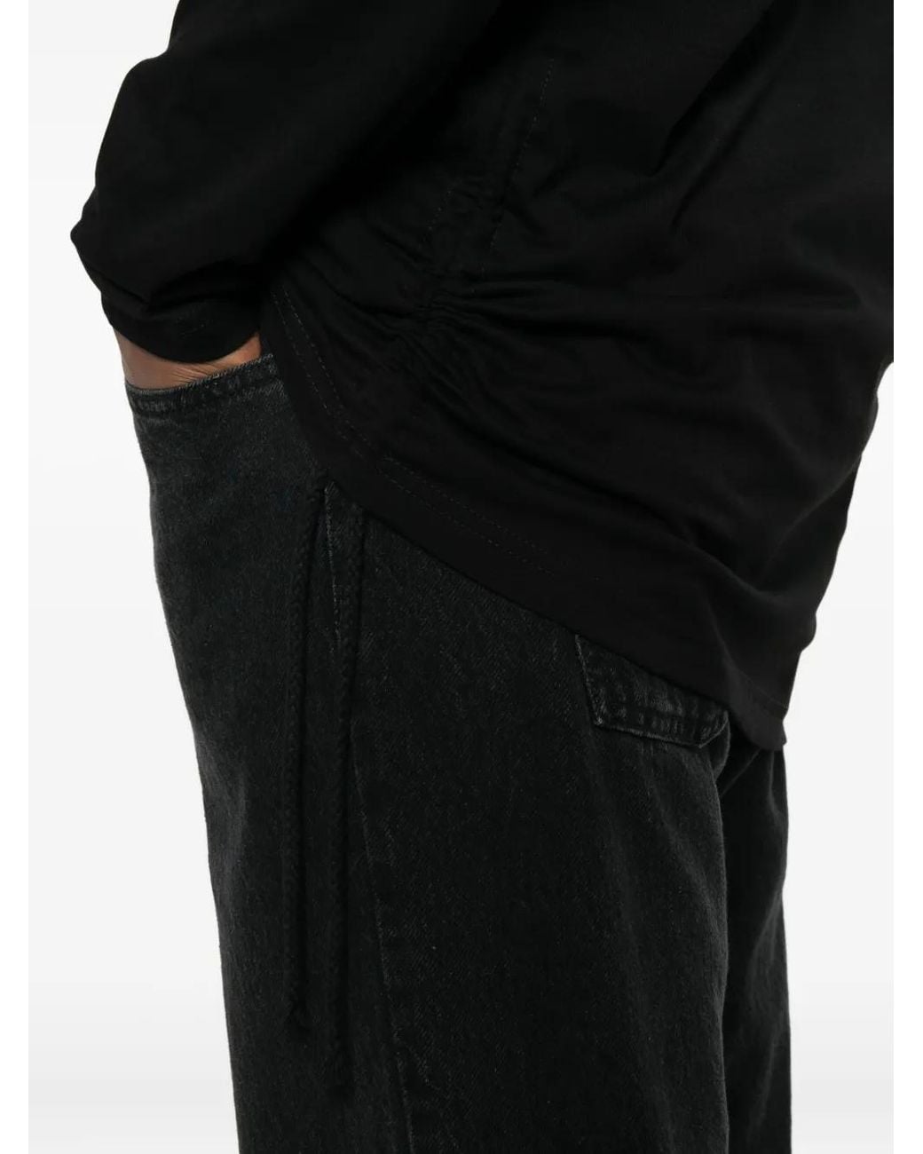 Nomen Nescio Black T-Shirt À Lien De Resserrage