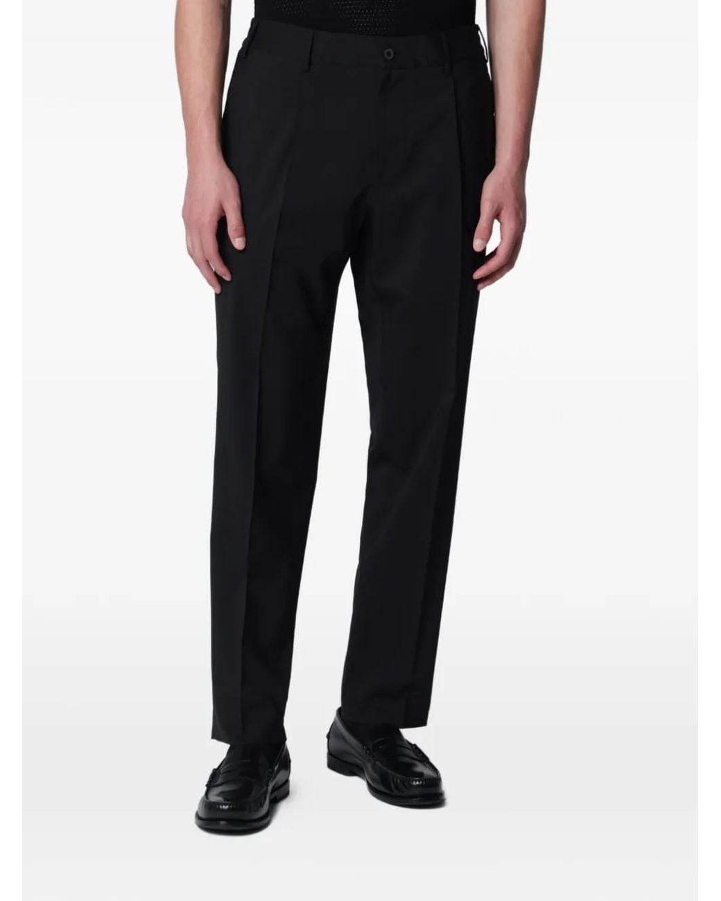 Santaniello Black Irno Pleated Trousers for men