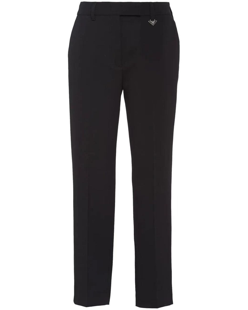 Prada Black Triangle-Logo Trousers