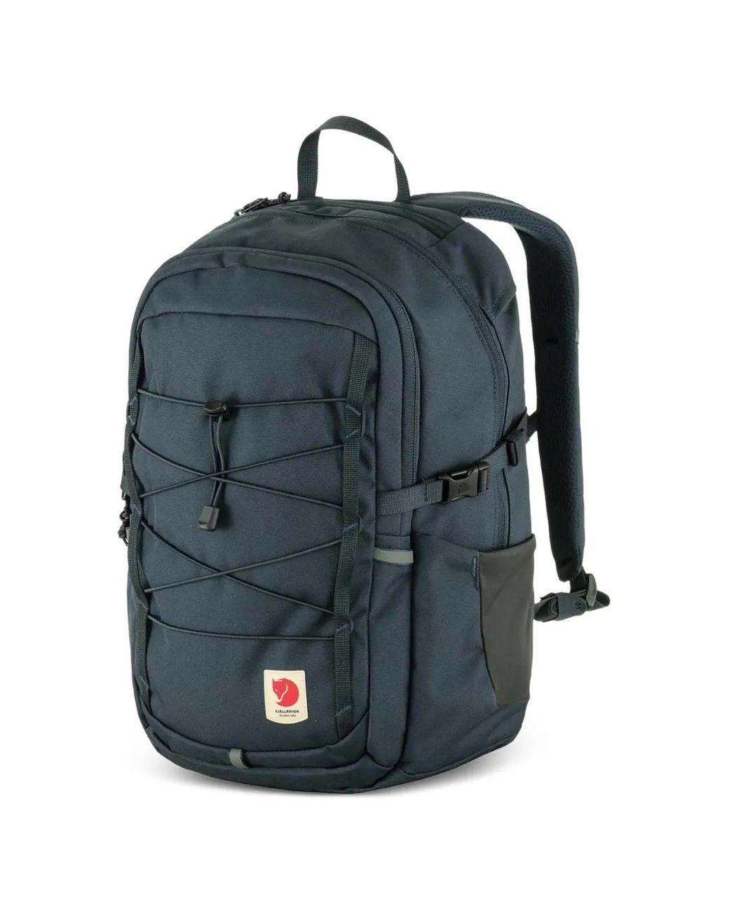 Fjallraven Blue Bungee-Cord Logo-Patch Backpack