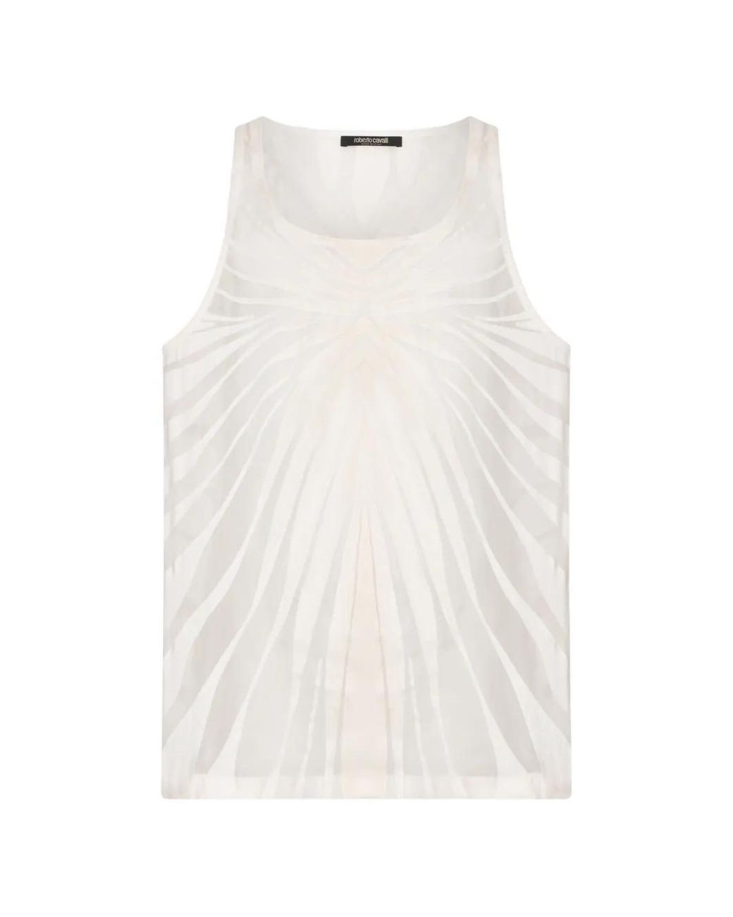 Roberto Cavalli White Ray Devoré Zebra-Pattern Vest for men