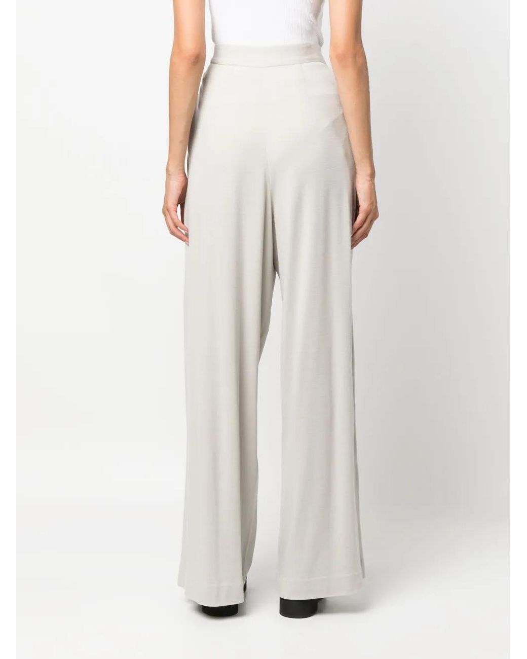 Fabiana Filippi White Wide Leg Wool Trousers