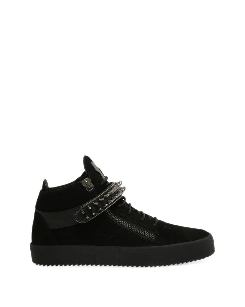 Giuseppe Zanotti Black Camoscio Spike-Details Sneakers for men