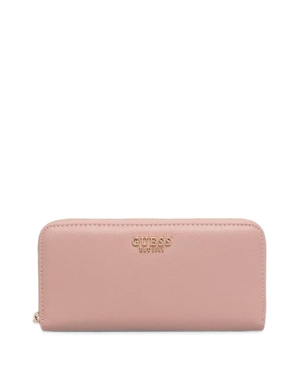 Guess Pink Amorette Logo-Plaque Zip-Around Wallet