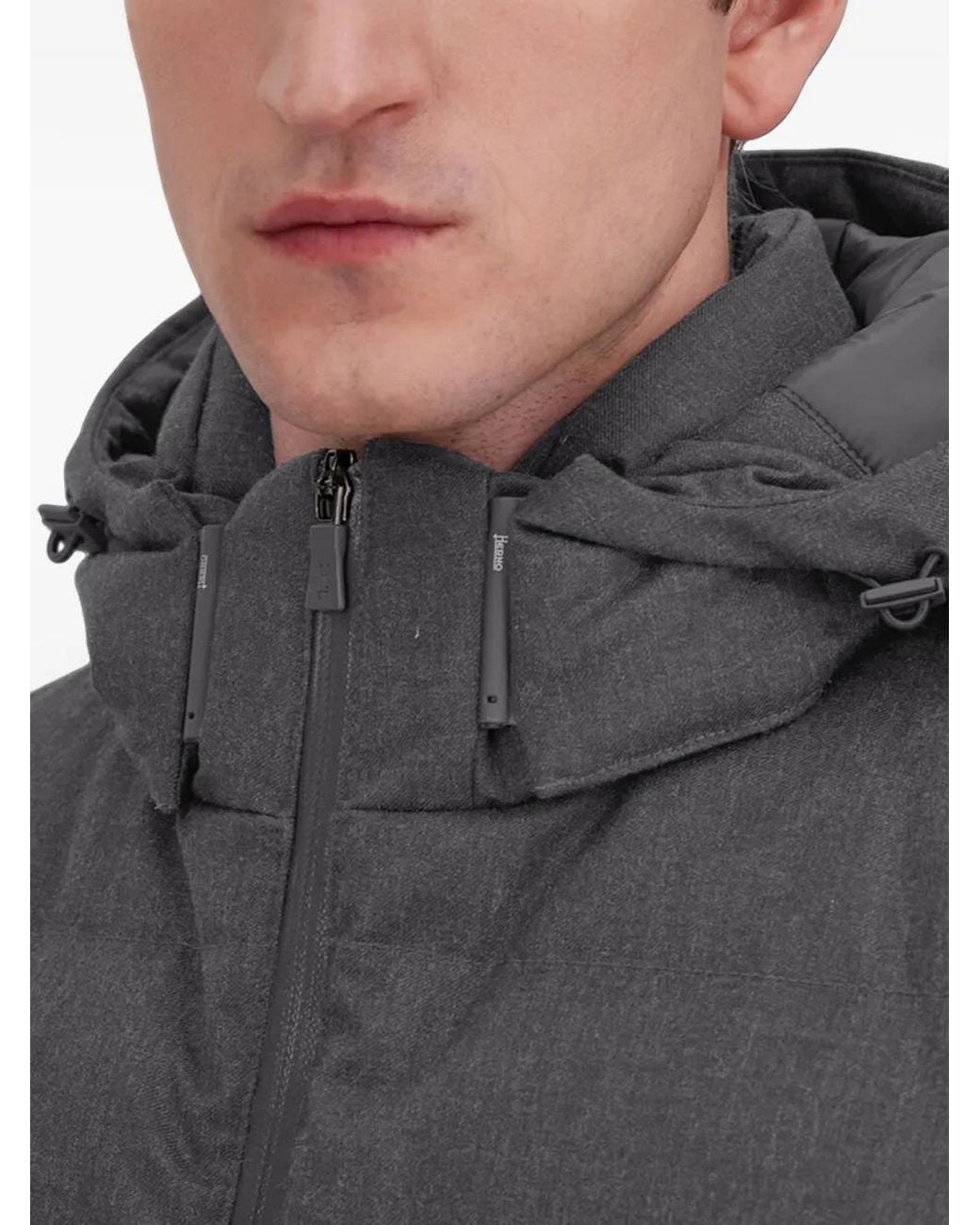 Herno Gray Quilted Flannel Jacket for men