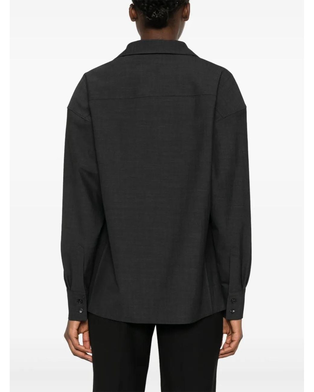 Philosophy Di Lorenzo Serafini Black V-Neck Blouse