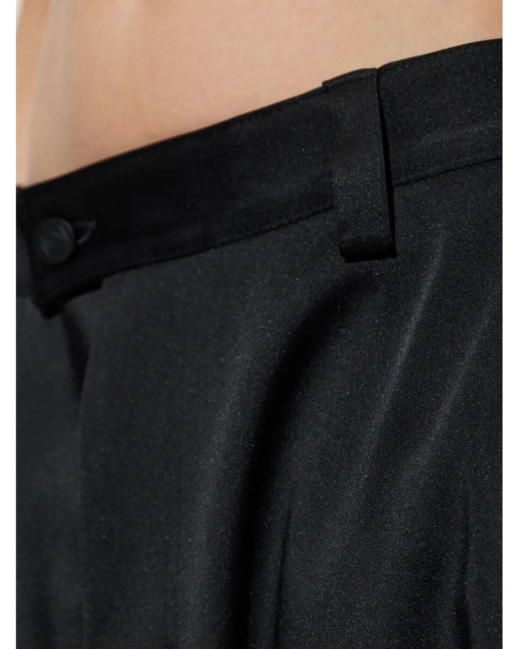 The Mannei Black Pleated Wide-Leg Trousers