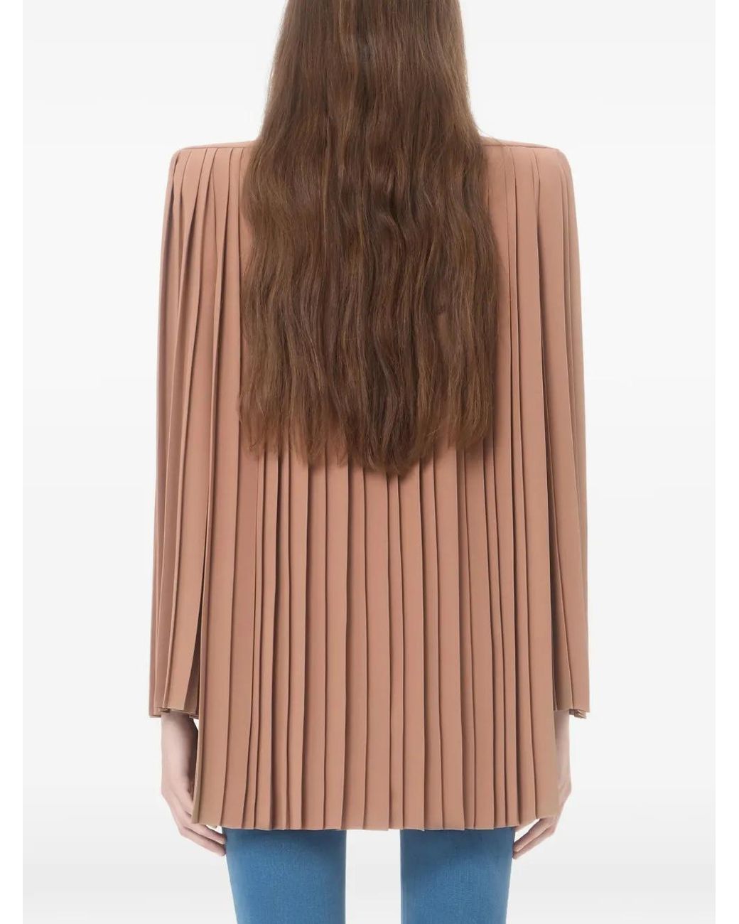 Valentino Garavani Brown Cady Couture Pleated Top