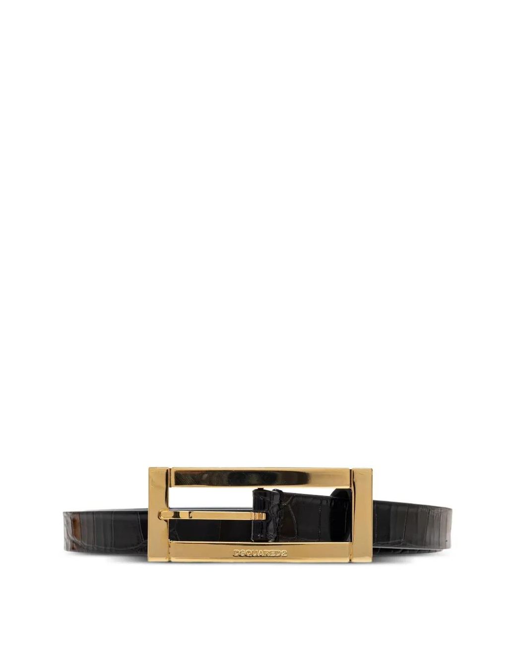 DSquared² White Buckled Leather Belt