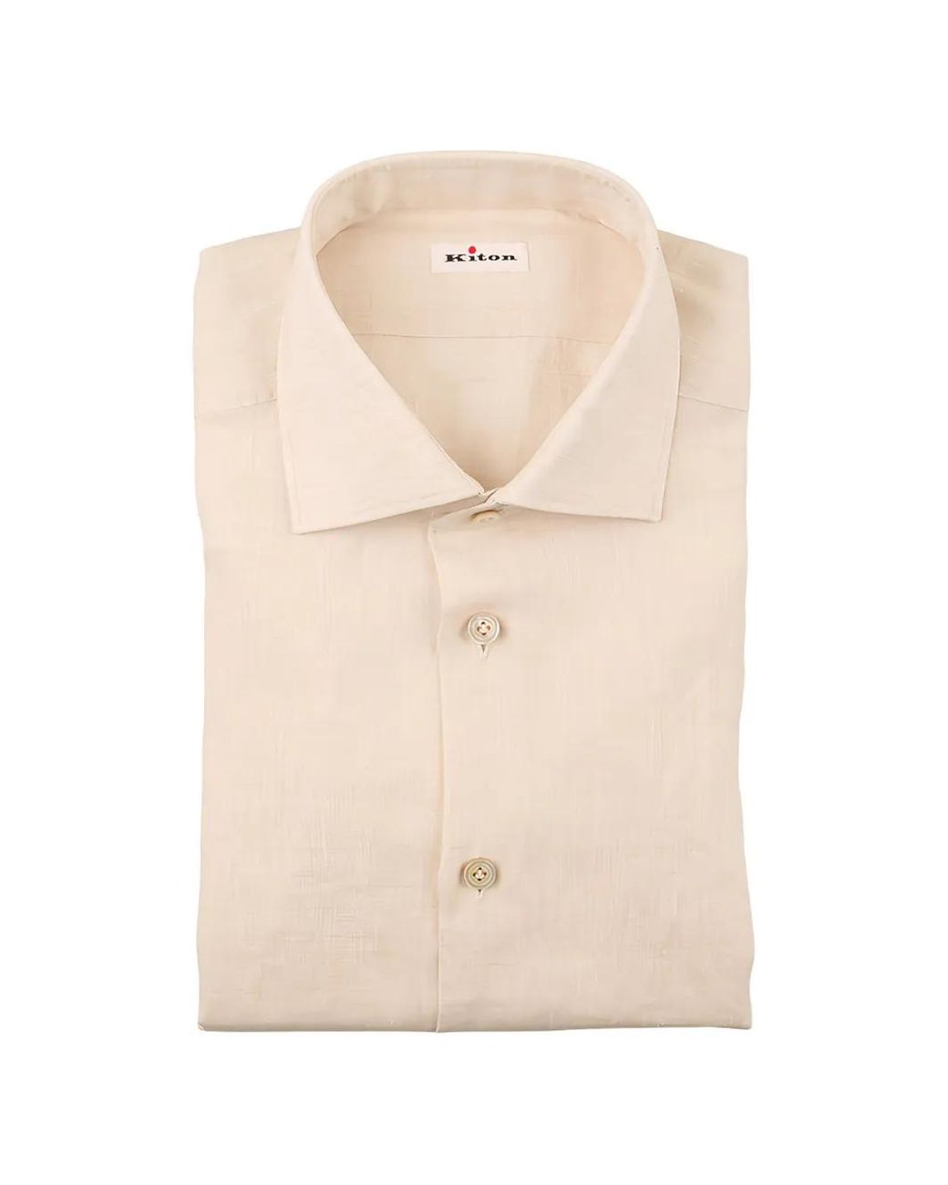 Kiton Natural Linen Button-Up Shirt for men