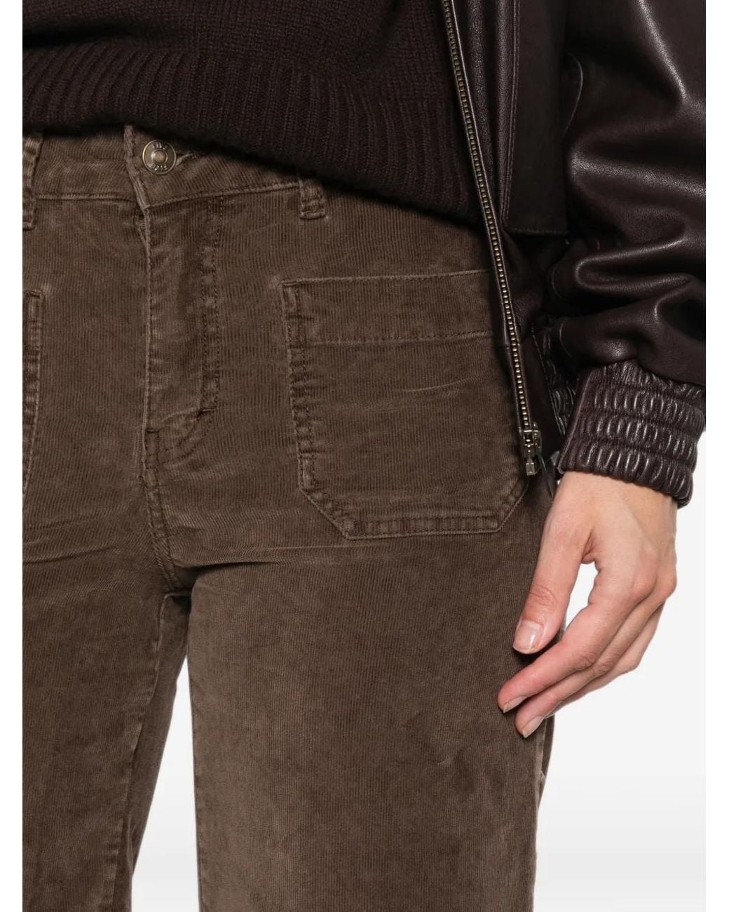 Five Jeans Brown Corduroy Wide-Leg Trousers