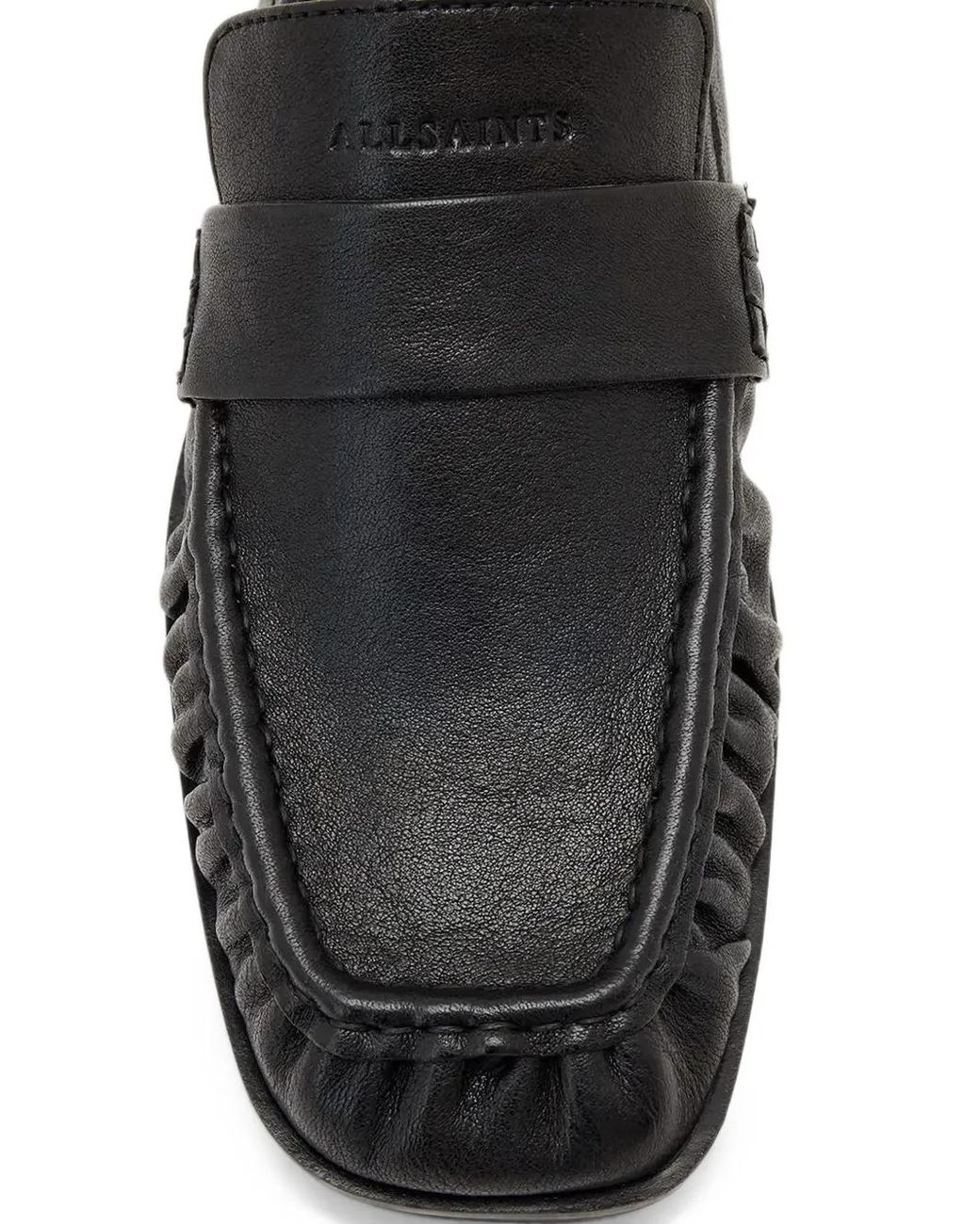 AllSaints Black Julie Leather Loafers