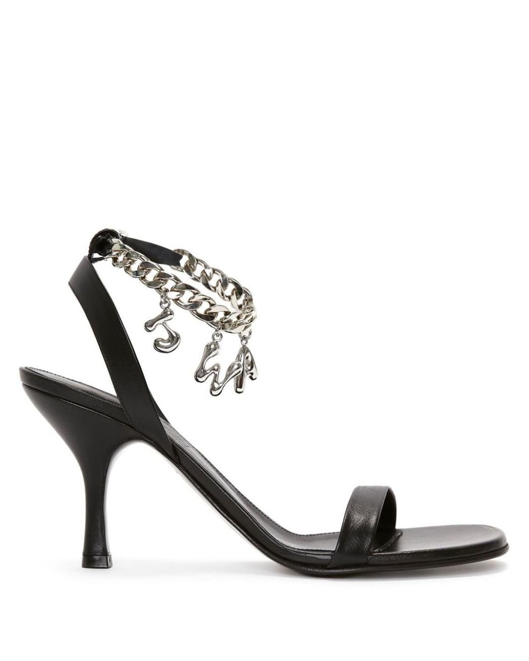 JW Anderson Black Bubble Heel Leather Sandals