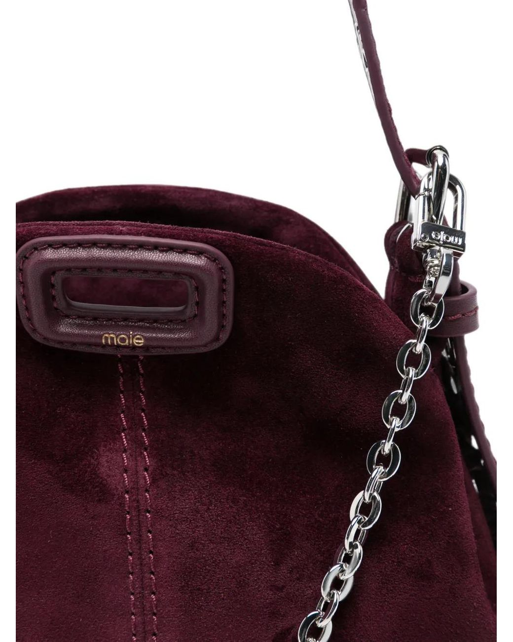 Maje Purple Mini Sac À Bandoulière À Franges Et Bride En Chaîne