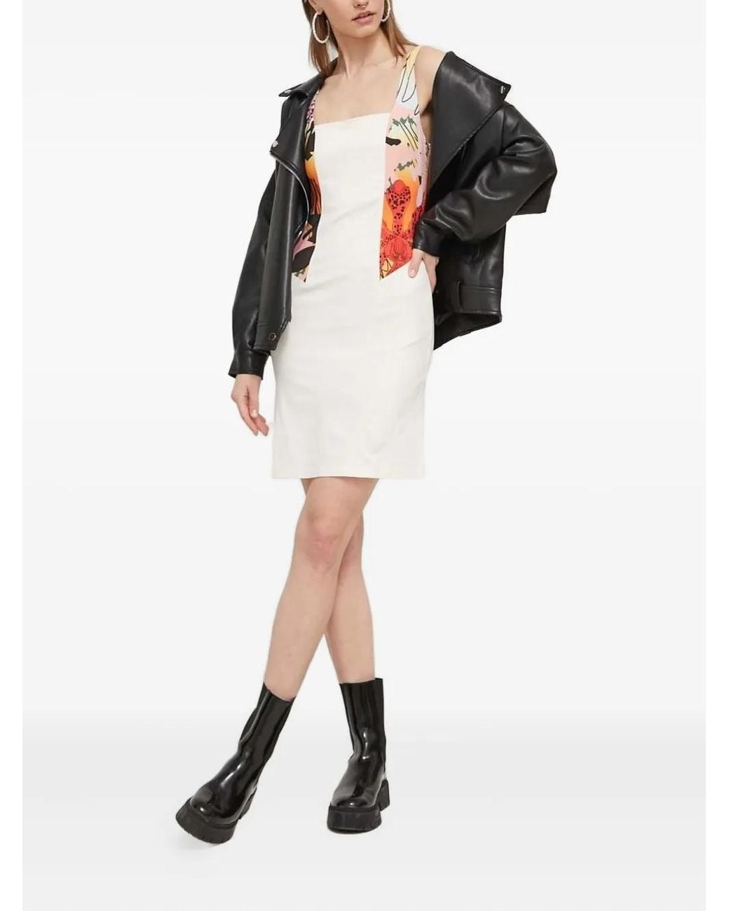 Desigual White Floral-Print Dress