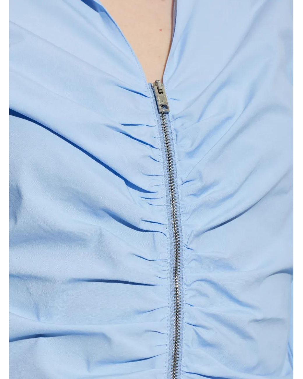 Alexander Wang Blue Gathered Bust Shirt