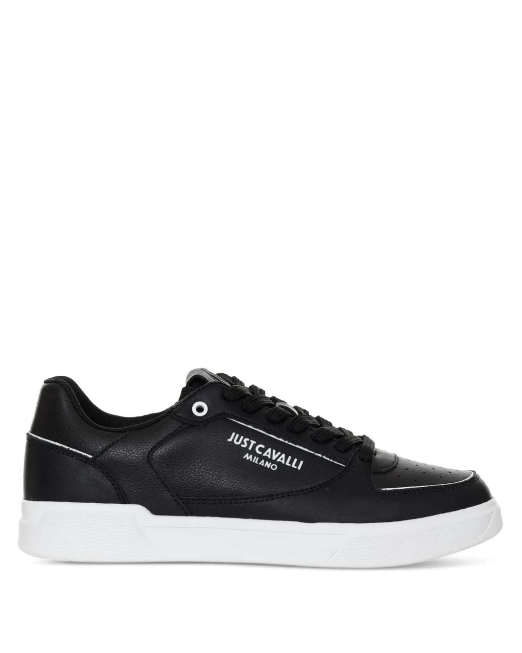 Just Cavalli Black Logo-Print Sneakers for men