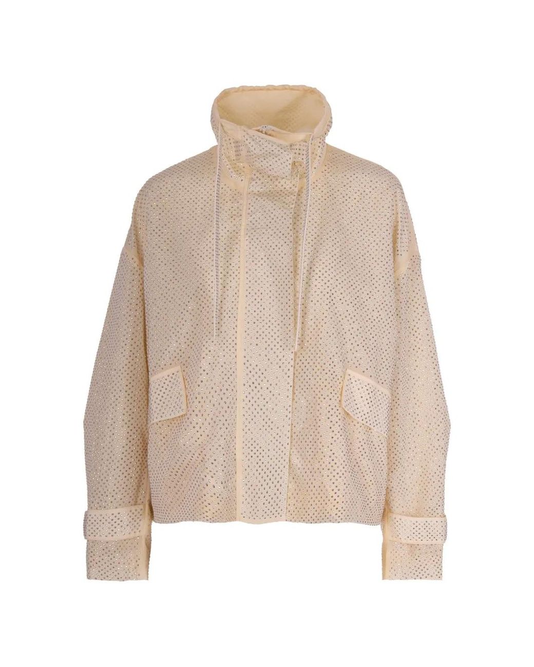 Pinko Natural Rhinestone Flap Jacket