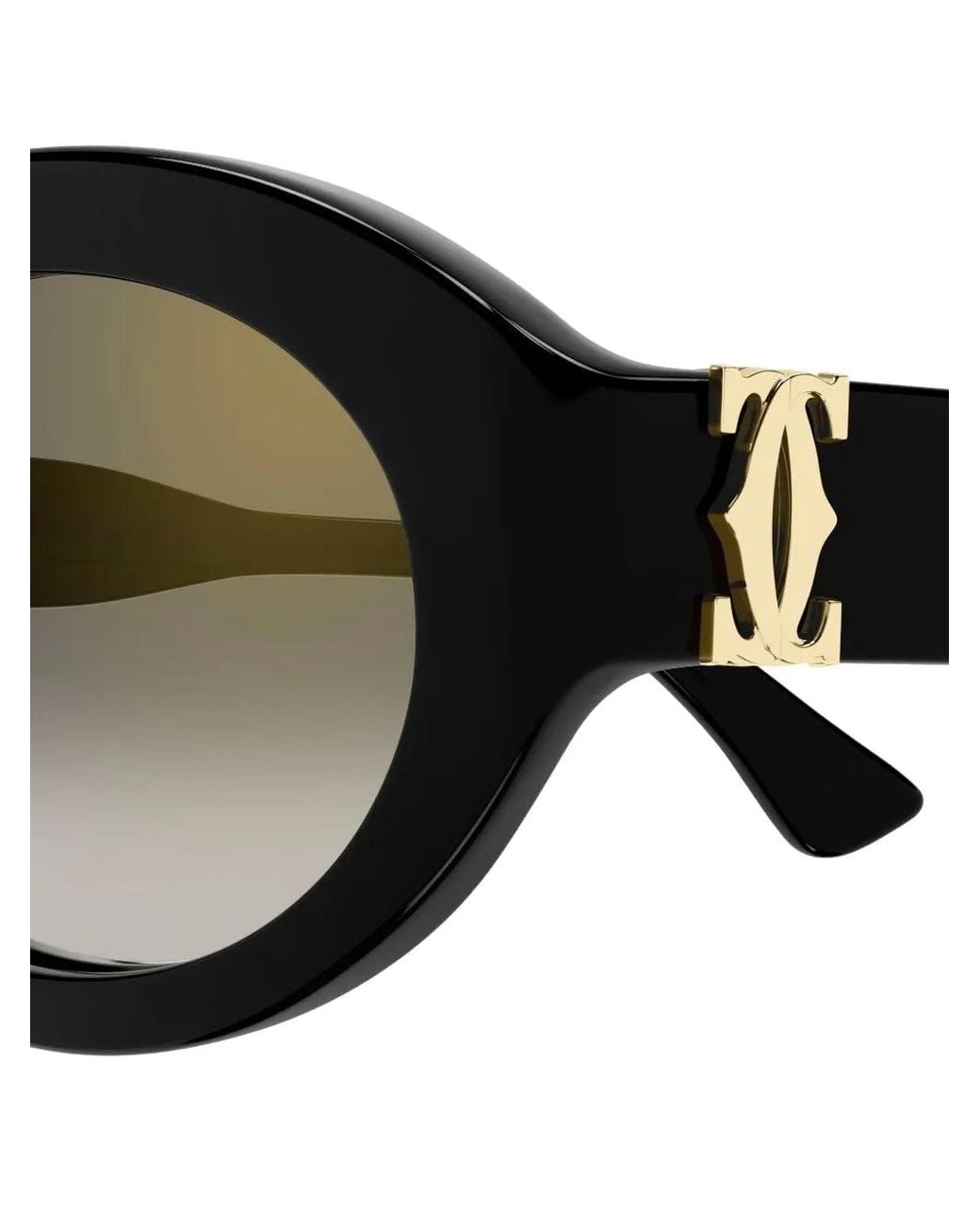 Cartier Black Oval-Frame Sunglasses