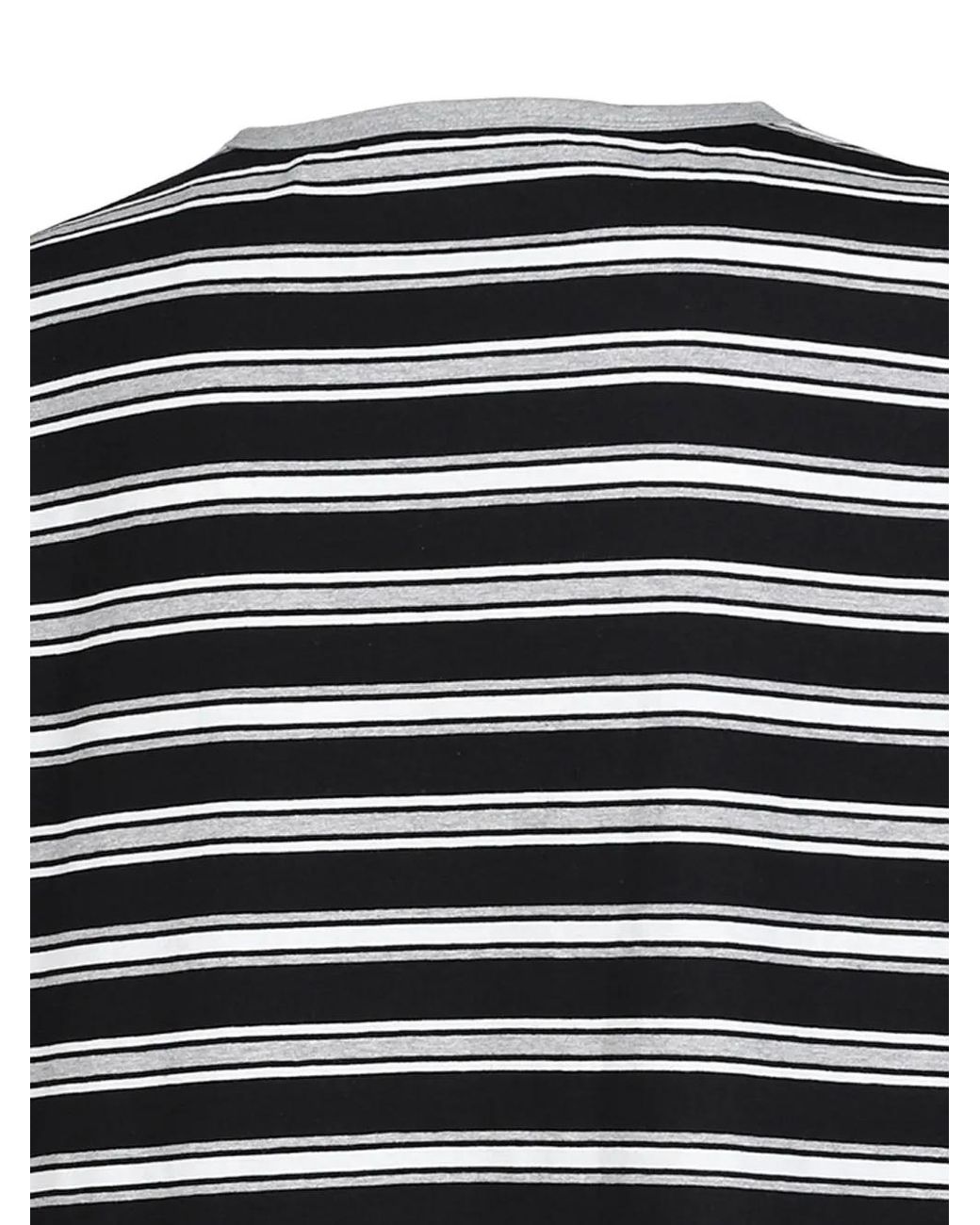 we11done Black Rhinestone-Embellished Striped T-Shirt for men