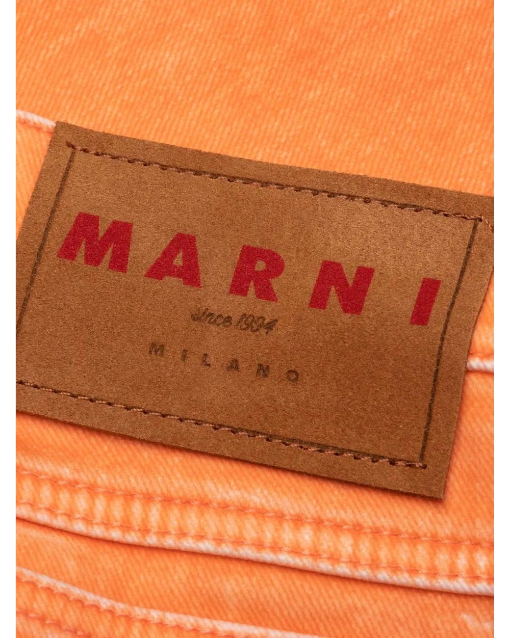 Marni Orange Jean À Poches Multiples for men