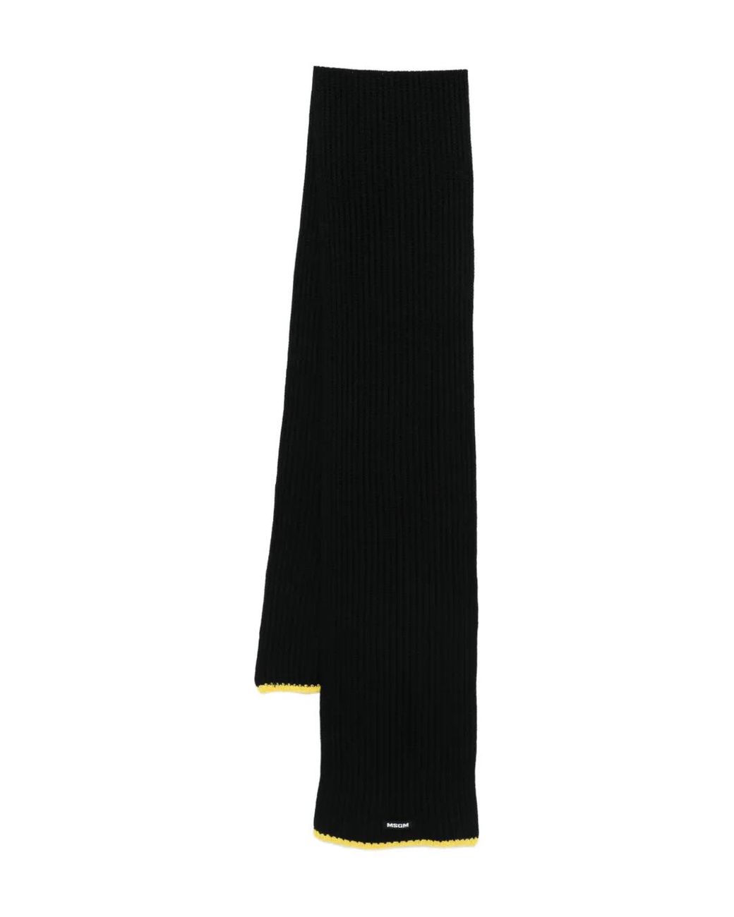 MSGM Black Gerippter Strickschal