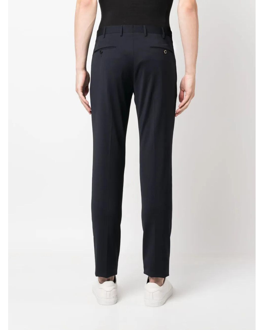 PT Torino Blue Mid-Rise Slim-Fit Trousers for men