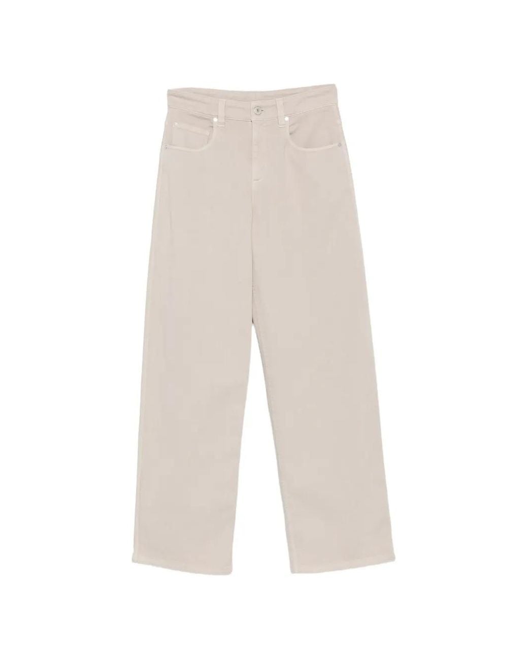 Brunello Cucinelli White Logo-Patch Trousers
