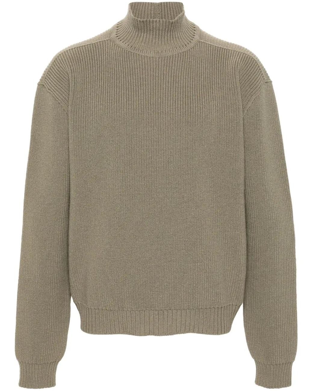 Rick Owens Gray Roll-Neck Virgin-Wool Jumper for men