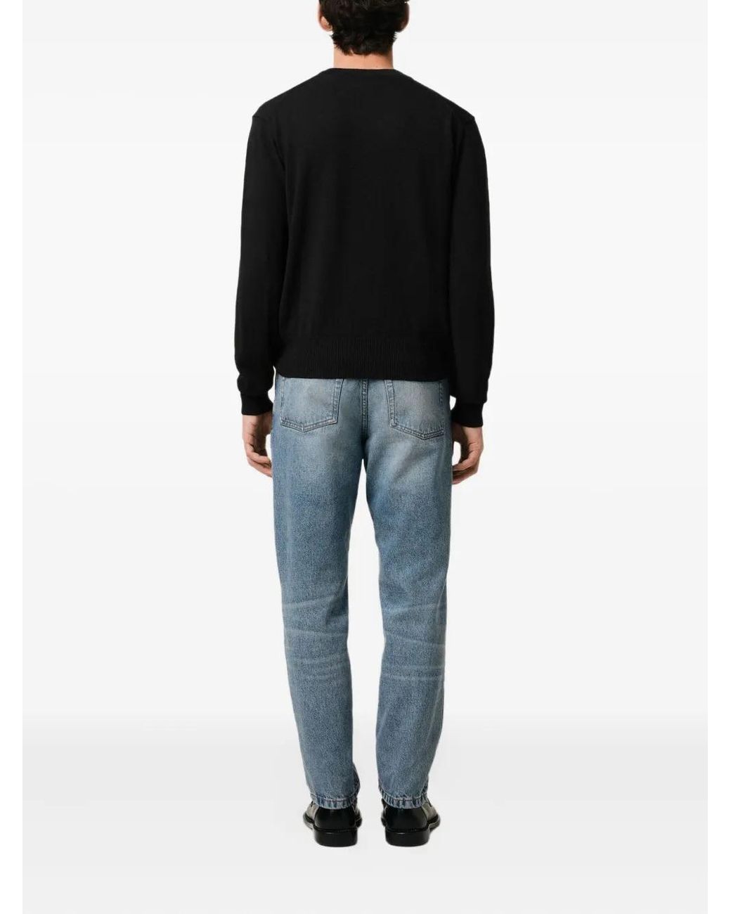 AMI Black De Coeur Wool Sweater for men