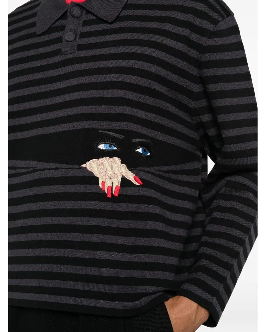 House of Errors Black Polo À Rayures for men