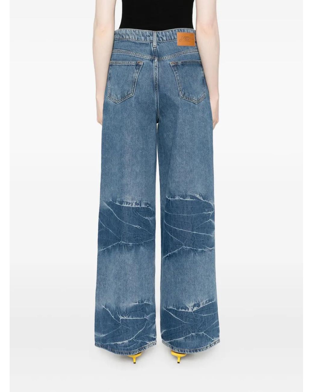 Ganni Blue Logo-Patch Jeans