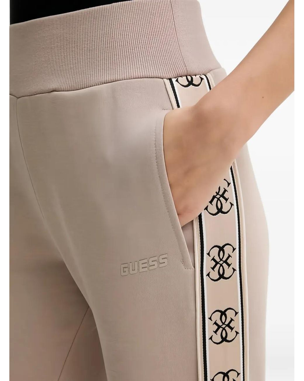 Guess Natural Side Logo Tape Joggers