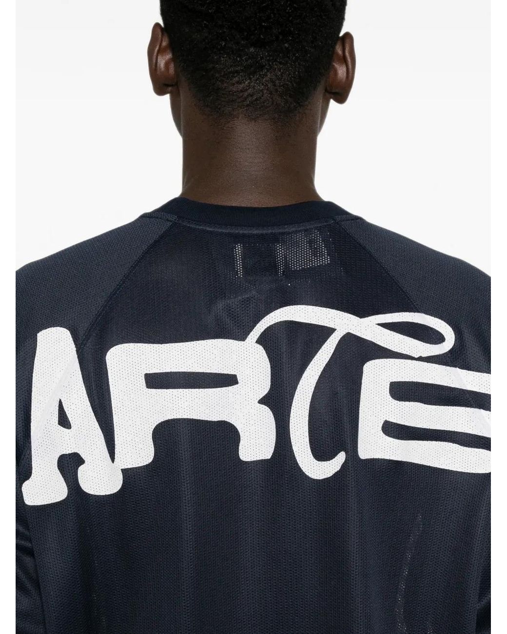Arte' Blue Logo-Print Long-Sleeve T-Shirt for men