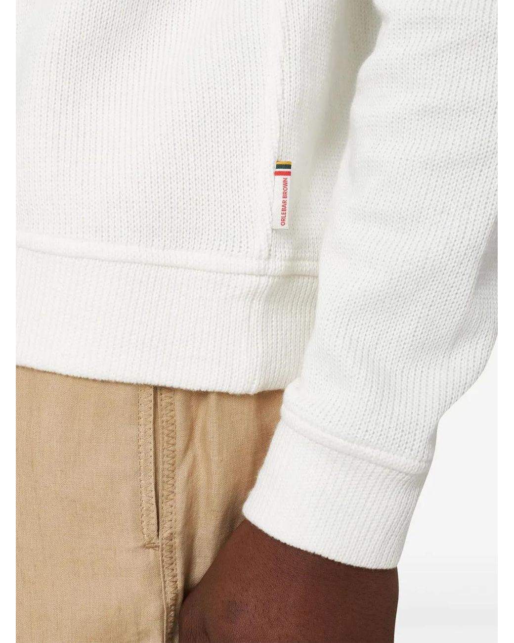 Orlebar Brown White Hudson Jumper for men