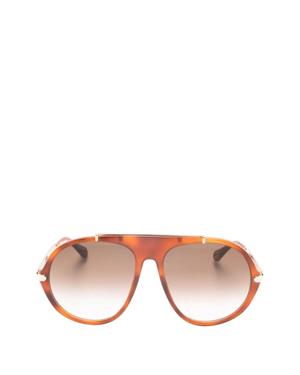 Chloé Pink Tortoiseshell-Effect Pilot-Frame Sunglasses