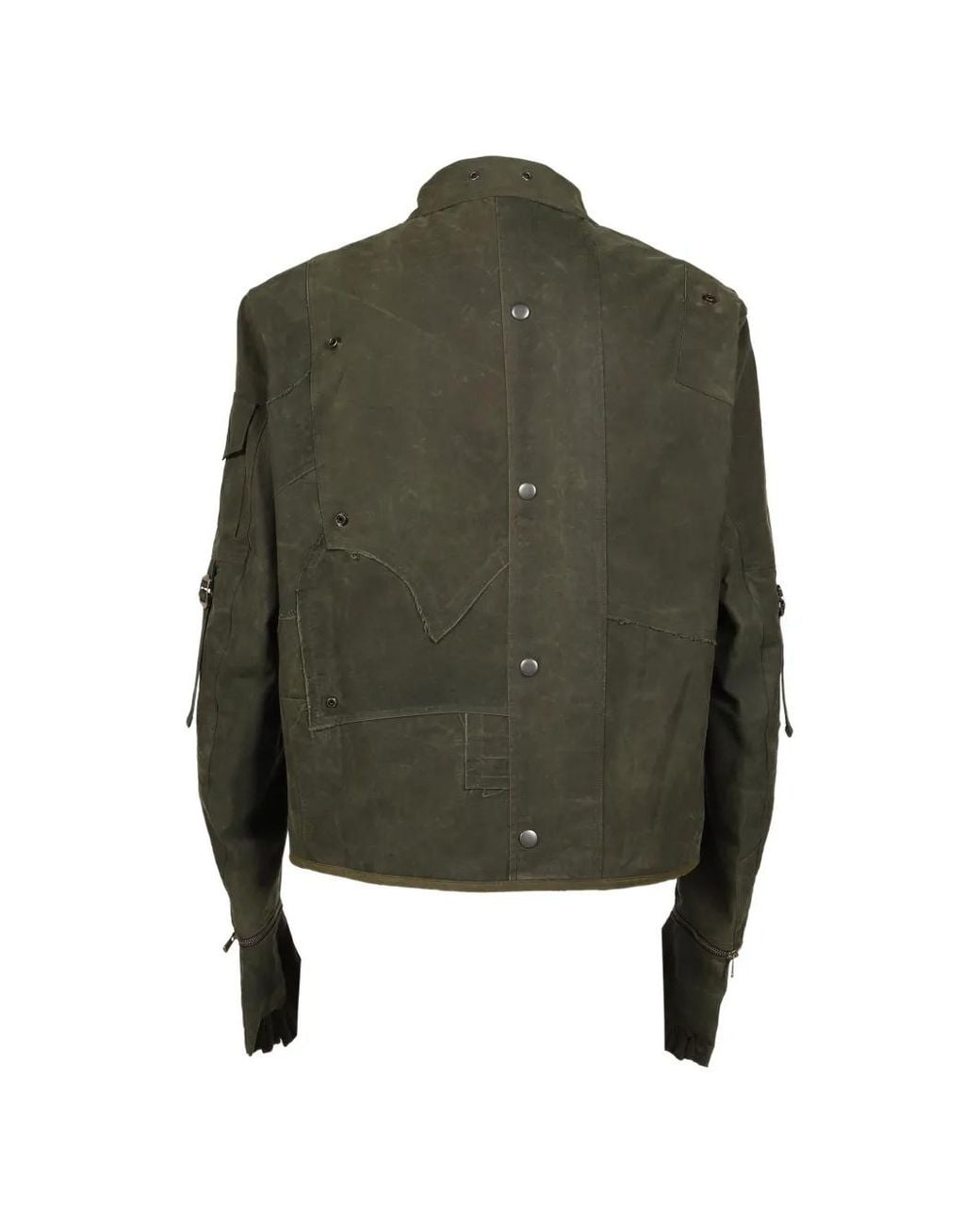 UNDER THE SIGN Green Phantom Patchwork Gloved Jacket for men