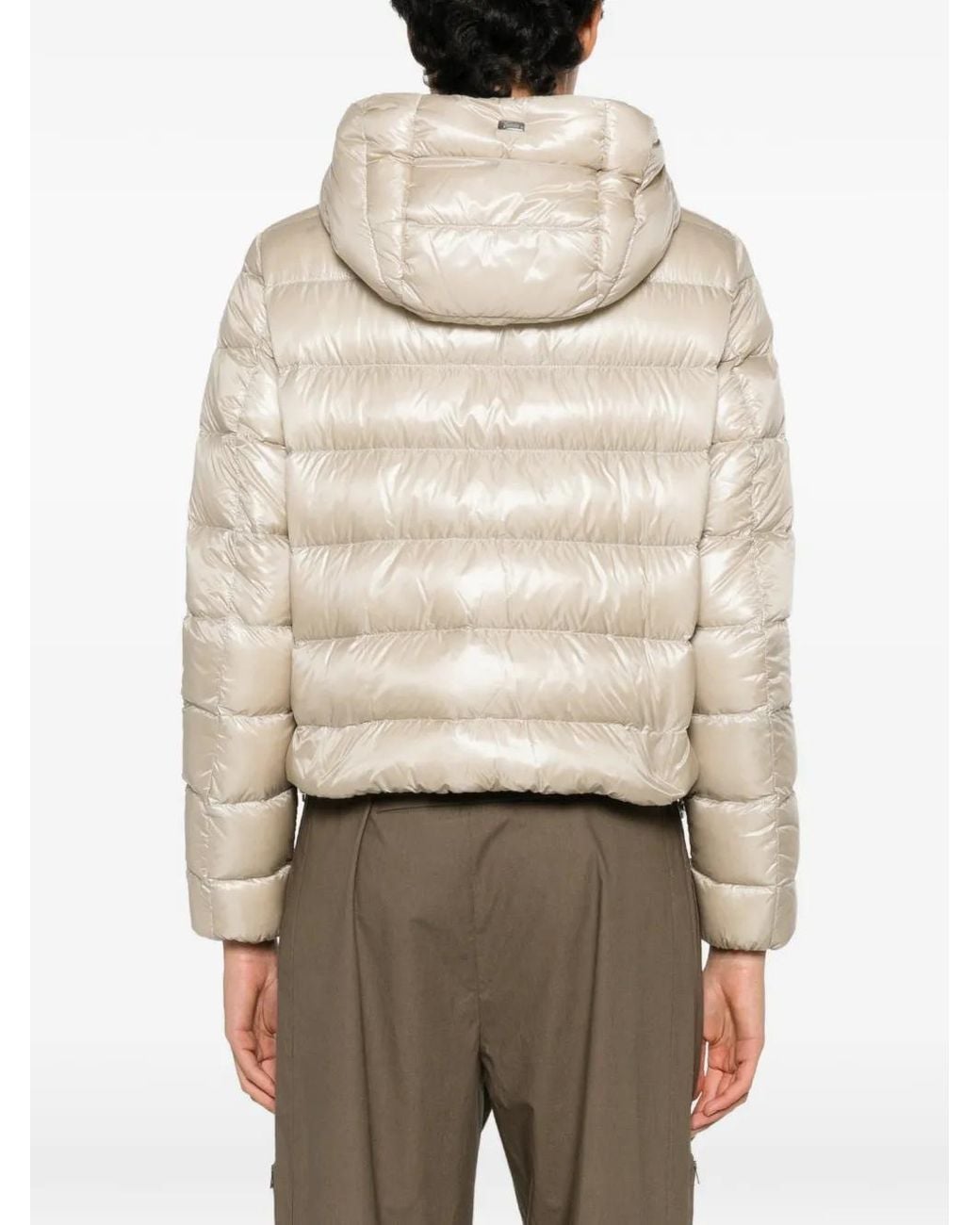 Herno Natural Hooded Quilted Zip-Up Jacket