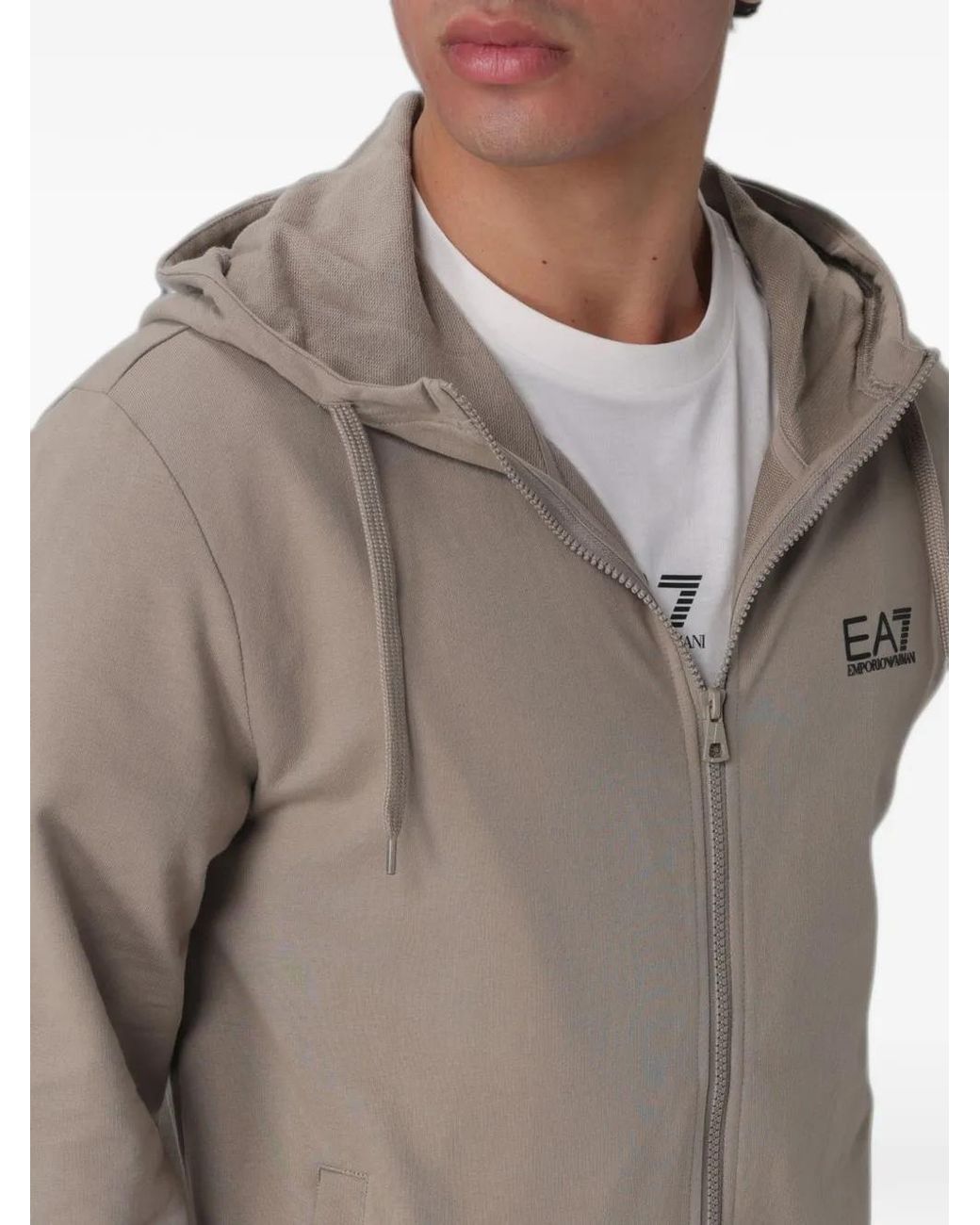 EA7 Gray Logo-Print Tracksuit for men