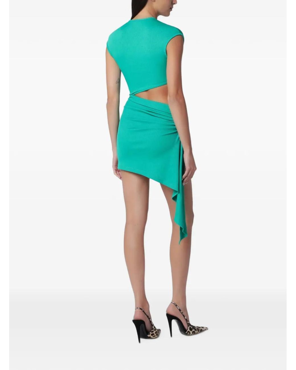 Christopher Esber Green Droplet Draped Mini Dress