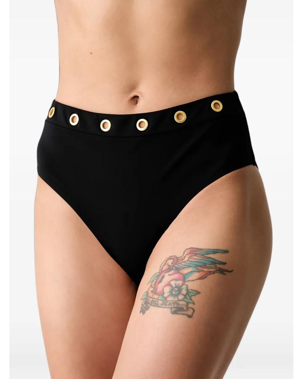 Chantelle Black Sicilia Eyelet-Embellished Bikini Bottoms